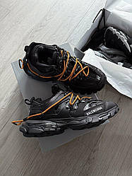 Чоловічі спортивні кросівки Balenciaga Track Trail Laces Black / Orange (чорні) повсякденні кросівки 800592W Баленсіага vkross