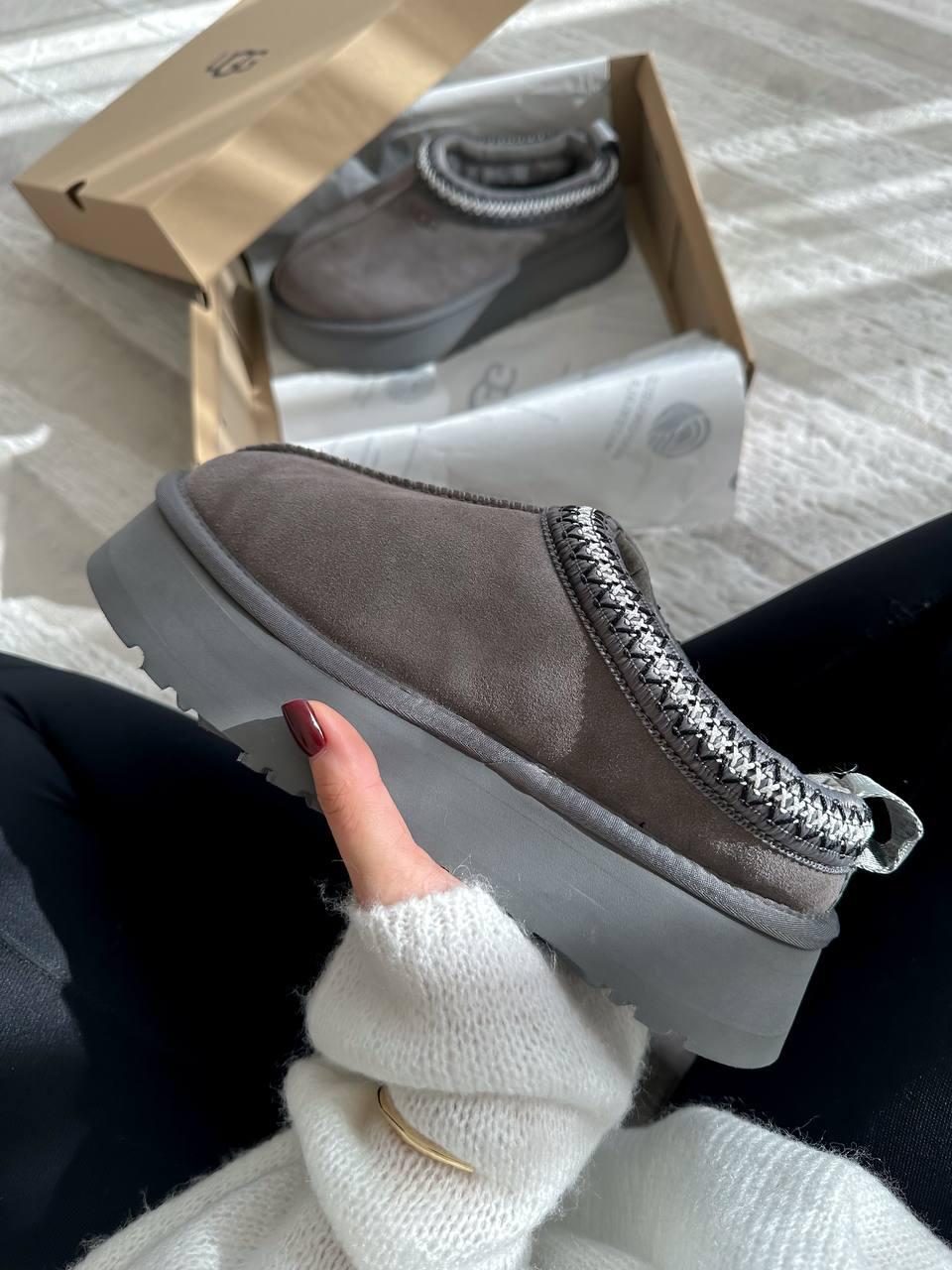 Жіночі низькі уги UGG TASMAN Platform Grey (сірі) зимове повсякденне взуття U2900 Угг vkross, фото 1