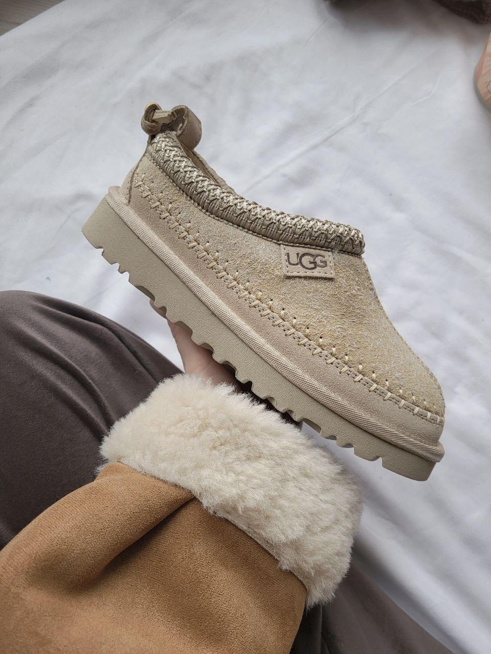 Жіночі низькі уги UGG Tasman Biarritz Mustard Seed (сірі) зимове повсякденне взуття 805 Угг vkross, фото 1