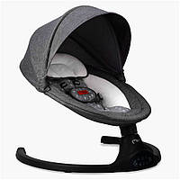 Електрична качалка MoMi Kenani 3,3 кг для немовлят, фліп, безшумна, з пультом, Bluetooth, 10 мелодій, сірий