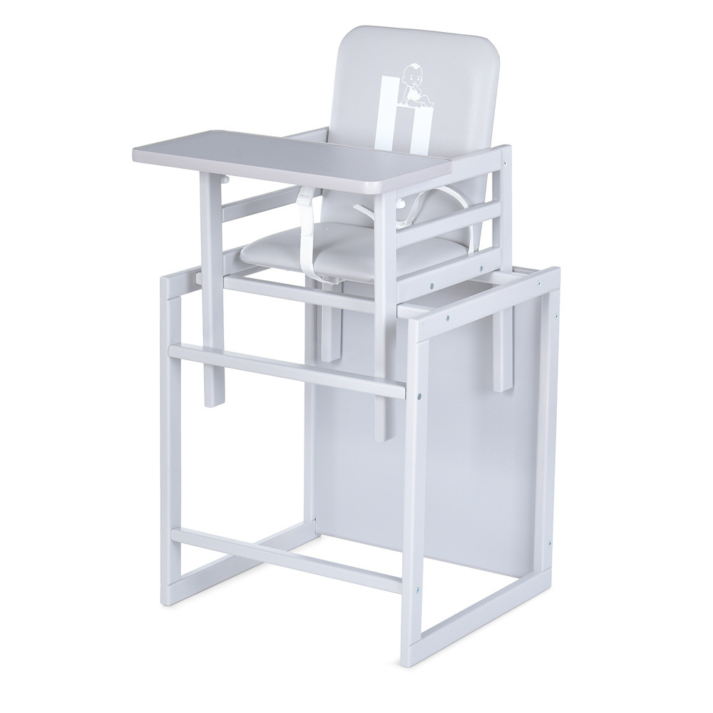 Стільчик трансформер для годування дерев'яний, Grey, фото 1