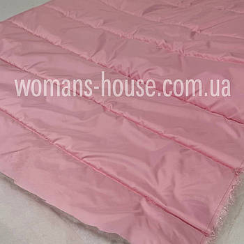 Плащівка стьобана на мікропуху 300 гм щільність смуга 15 см ширина Рожевий