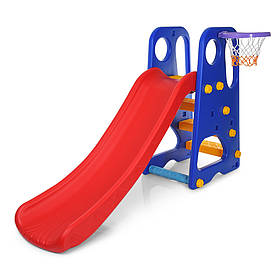 Гірка YG2016 дитяча 163 х 85 х 103 см з баскетбольним кільцем