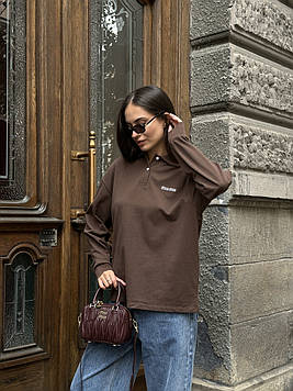 👕 Miu Miu Cotton Piqué Polo Shirt Brown