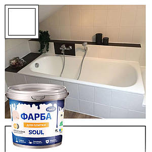 Фарба епоксидна глянець для реставрації плиткових поверхонь і керамічної плитки Plastall™ "Lava" | Вологостійка 1кг, Білий