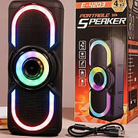 Акустична Колонка з Bluetooth та підсвіткою RGB до 4 год роботи на 2 великих динамики та ретвітер для дому