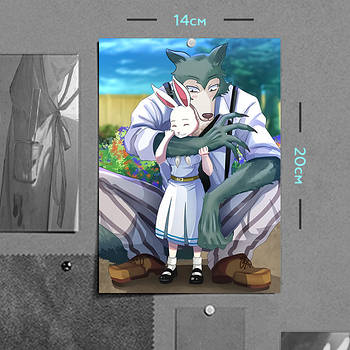 "Легоші та Хару (Видатні звірі / Beastars)" плакат (постер) розміром А5 (14х20см)