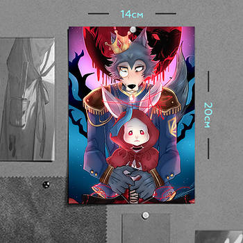 "Легоші та Хару (Видатні звірі / Beastars)" плакат (постер) розміром А5 (14х20см)