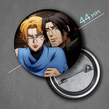 "Сіфа та Тревор (Кастлванія / Castlevania)" значок круглий на булавці Ø44 мм