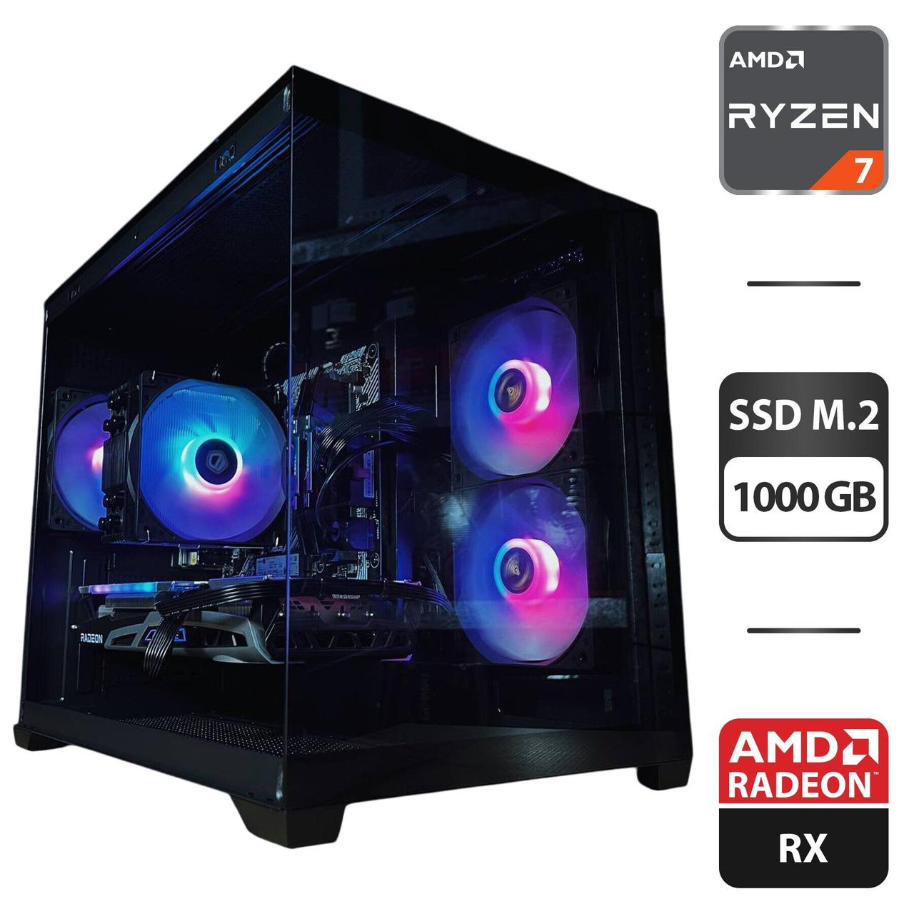 Під замовлення ігровий ПК Gamdias Aura GC10M ARGB Black MT/ Ryzen 7 5700X/ 32GB RAM/ 1000GB SSD/ Radeon RX 6700 XT 12GB/ 650W