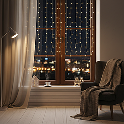 Гірлянда Нитка 20 м 200 LED біле світло білий дріт