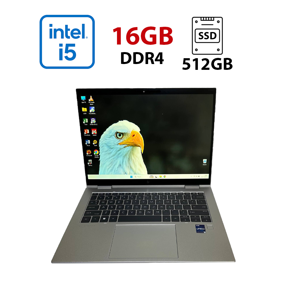 Ультрабук HP EliteBook x360 1040 G9/ 14" (1920x1080) Сенсорний/ Core i5-1245U/ 16 GB RAM/ 512 GB SSD/ Iris Xe