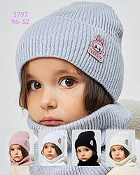 Комплект зимній шапкахомут для дівчат