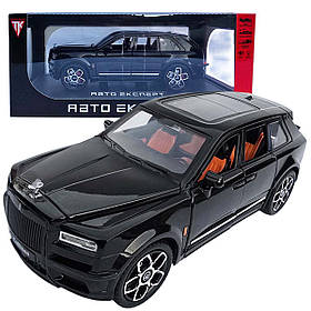 Машинка металева Rolls-Royce Cullinan 1:24 ролс ройс чорний світло звук 22*9*7,5см (RS-81720)