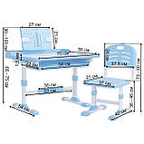 Дитяча парта для школяра з лампою та сидінням Spoko SP-09 синя, фото 2