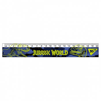 Лінійка 20 см пластик Yes Jurassic World 370583