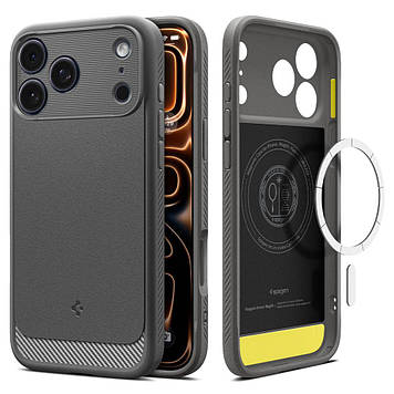 Чохол Spigen для iPhone 17 Pro - Rugged Armor MAG, Grey (ACS10330)