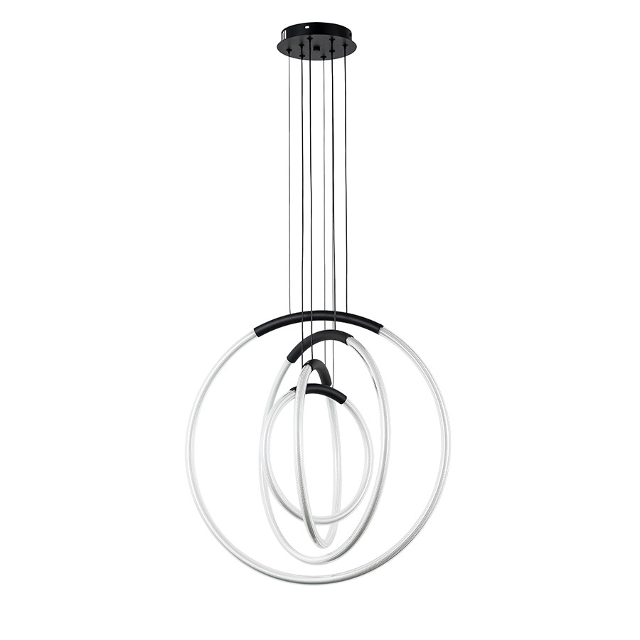 Люстра світлодіодна Levistella 46W до 10 м² колір Чорний LVS6118, фото 1