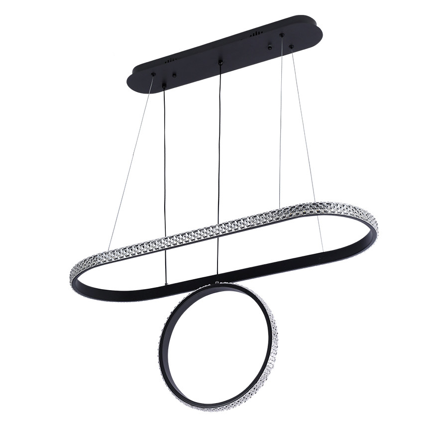 Підвісна LED-люстра для відпочинку Levistella 50 W до 12 м² колір Чорний LVS5670, фото 1