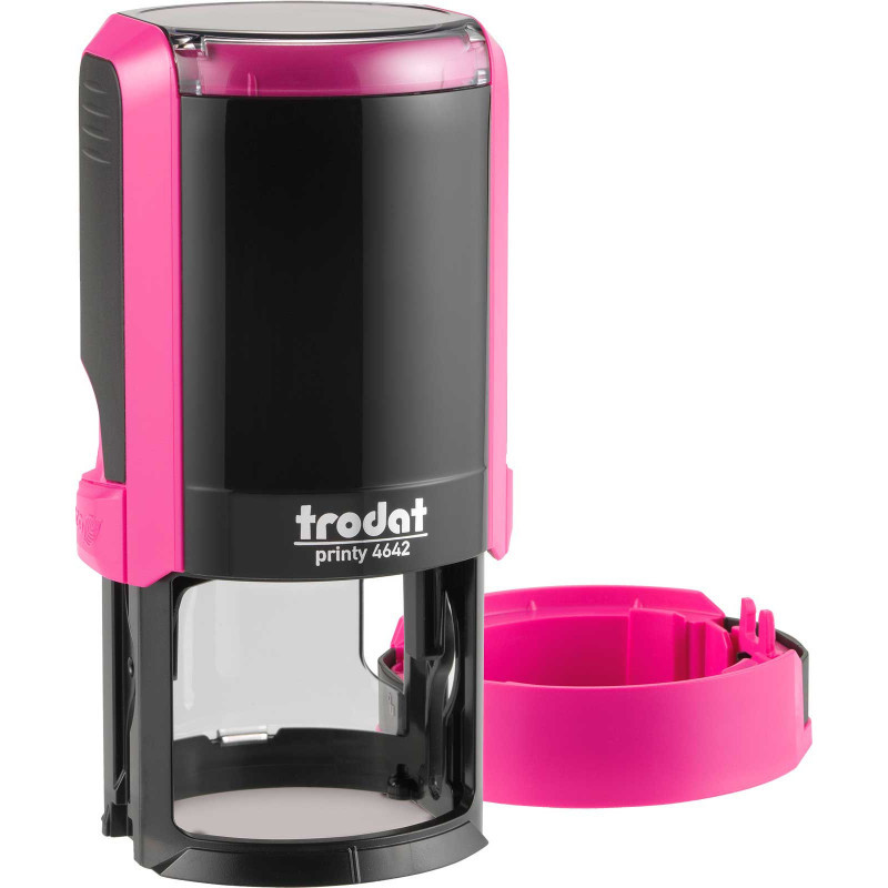 Оснастка для круглой печатки пластикова d42мм TRODAT 4642 з ковпачком рожева, фото 1