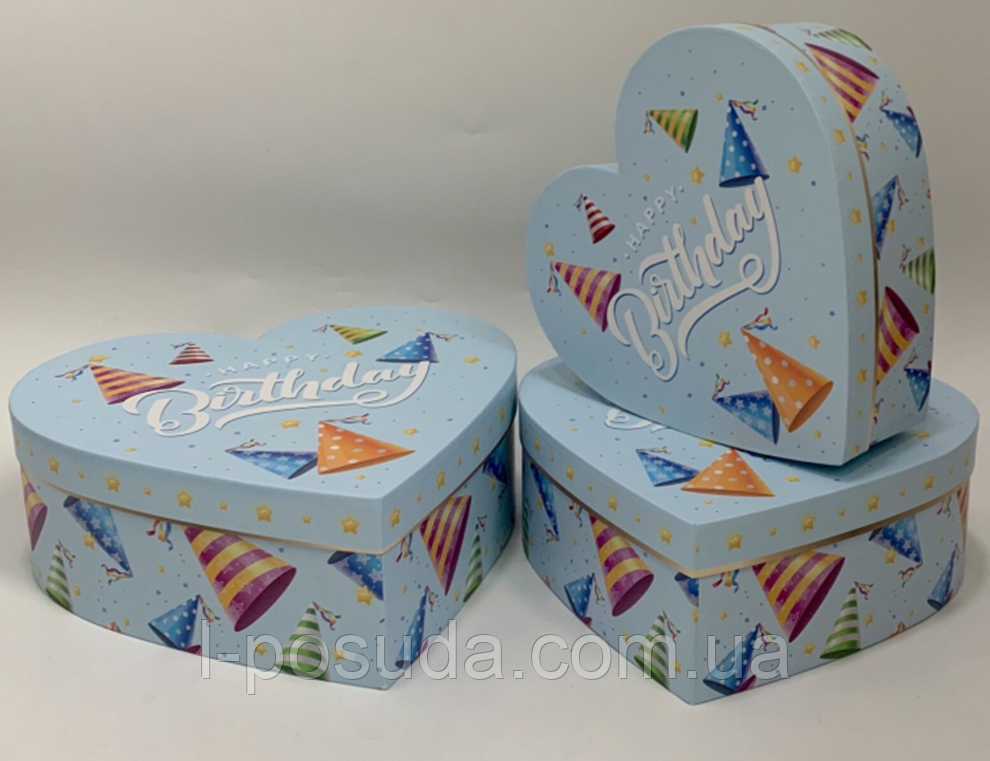 Подарункові коробки UFO W2548 Набір 3 шт HEART серце (6885144), фото 1