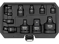 Подовжувачі карданні і перехідники ударні YATO з квадратами 1/4", 3/8", 1/2", 3/4", 1", 11елем. [10]