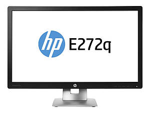 Монітор бу 27" 2560*1440 IPS HP E272q LED VGA HDMI DP USB2*2 Pivot чорно-сірий B