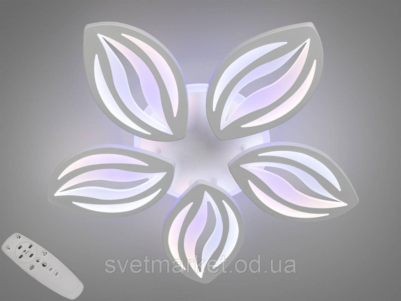 Люстра з підсвічуванням та пультом 8092/5WH LED 3color dimmer, фото 1