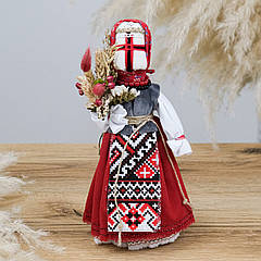 Лялька мотанка у червоній хустці 22 см Гранд Презент 022 ХЧ-4