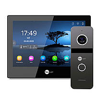 Комплект Wi-Fi IP-відеодомофон 8 дюймів Wi-Fi NeoLight ALPHA Hybrid Black і панелі NeoLight Solo IPW Black Graphite