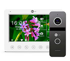 Комплект відеодомофонаNeoLight Kappa+ HD WF white 7 дюймів і панелі NeoLight SOLO FHD Graphite