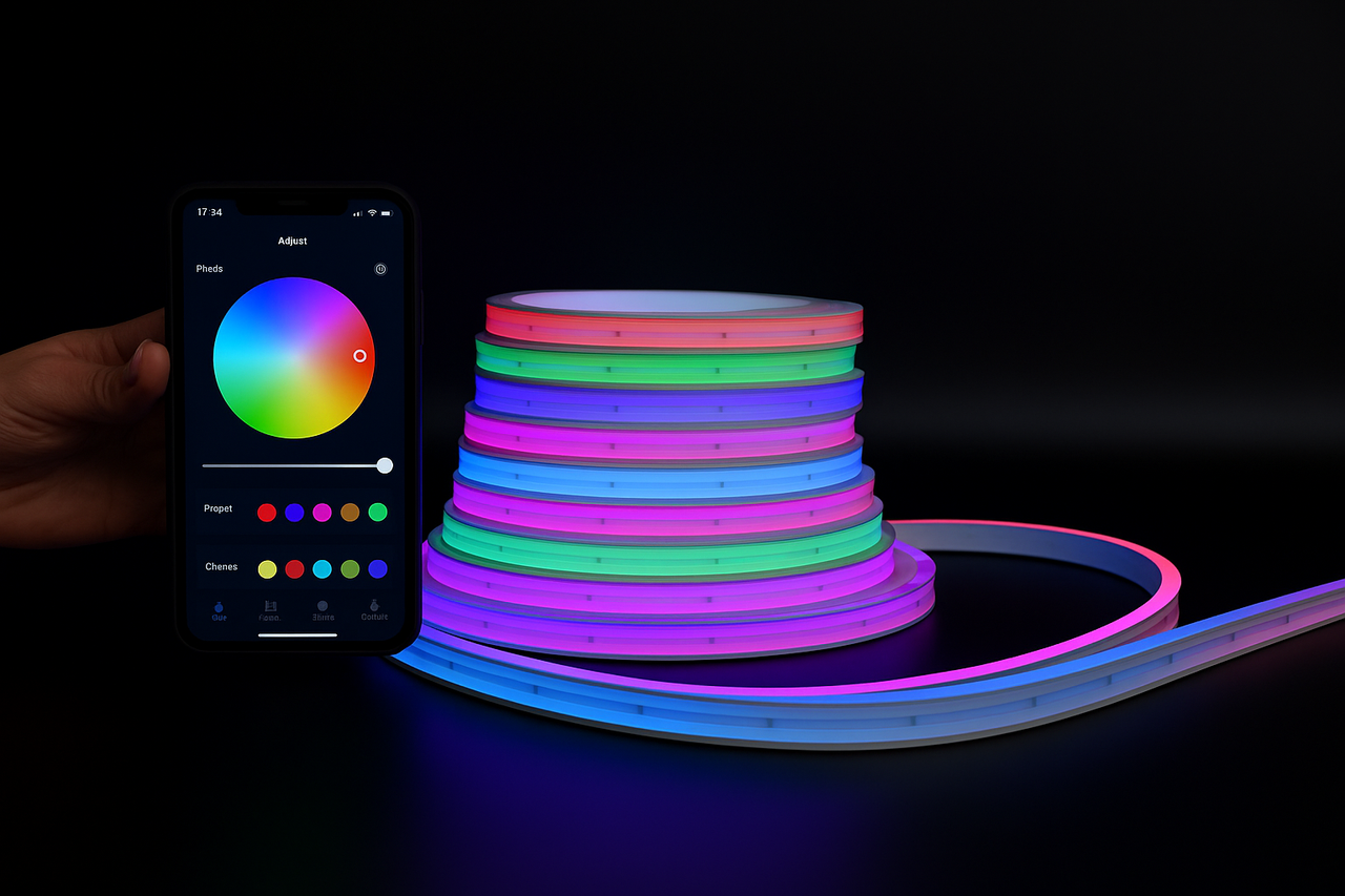 Неонова LED-стрічка RGB 10 м/USB/Пульт + Мобільний додаток, фото 1