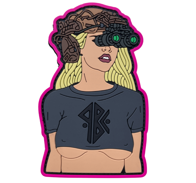 Патч «ДЕВУШКА TACTIC» с розовой обводкой, фото 1