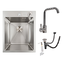 Комплект для кухні: Мийка Valeso Handmade (40x50 см) + Змішувач Valeso NS02A