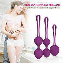 Набір вагінальних кульок Every Night Toys Wendy, 3 шт, лавандовий, фото 3