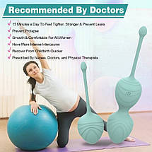 Набір вагінальних віброкульок Every Night Toys Audrey, 3 шт, з дистанційним пультом, бірюзовий, фото 2