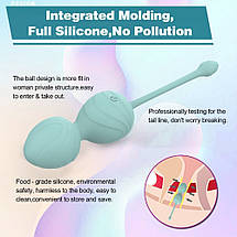 Набір вагінальних віброкульок Every Night Toys Audrey, 3 шт, з дистанційним пультом, бірюзовий, фото 3