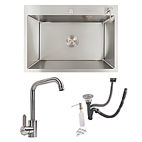 Комплект: Кухонна мийка VALESO Handmade 70*50 + Змішувач KT 11