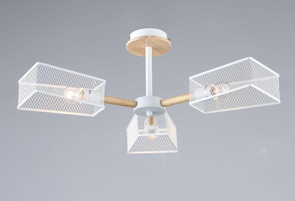 Люстра VALESO B N6687/3 Білий + Дерево, фото 1