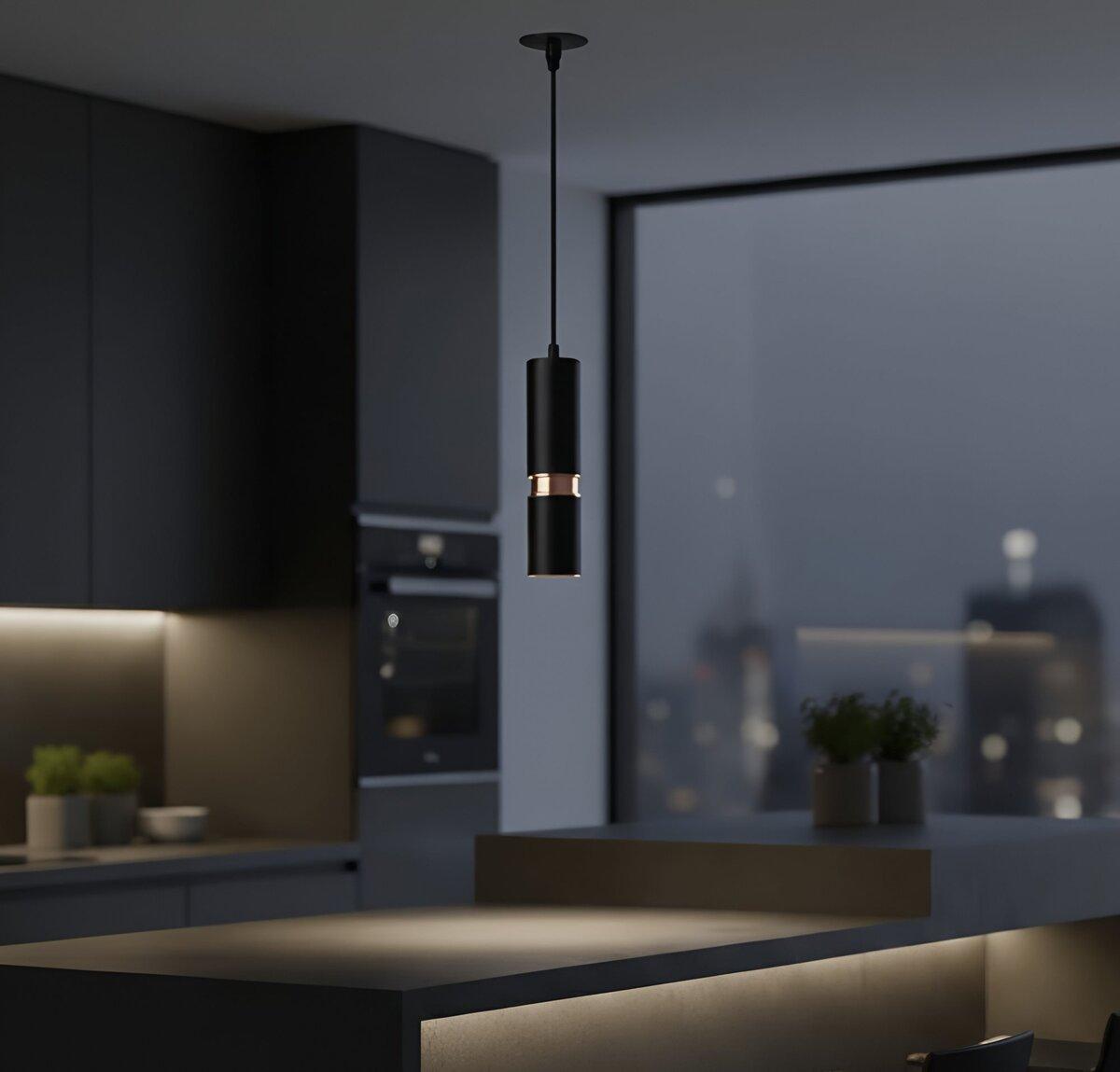 Люстра підвісна в стилі лофт Sirius PRD 4631-P BK R-GD на 1 плафон, фото 1