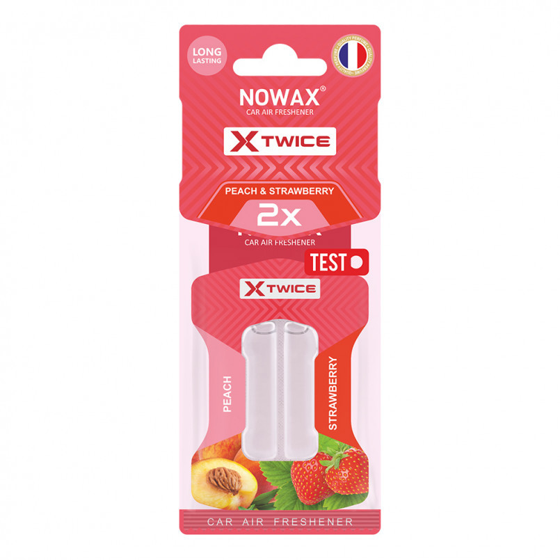 NOWAX  Ароматизатор повітря з подвійною капсулою Nowax серія X Twice - Strawberry & Peach (30шт/уп), фото 1