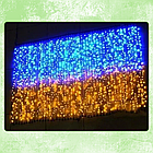 USB Гірлянда штора "Прапор України" 160 LED 2х2м 8 режимів світіння Жовто-блакитне світло, фото 3