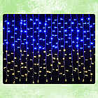 USB Гірлянда штора "Прапор України" 160 LED 2х2м 8 режимів світіння Жовто-блакитне світло, фото 6