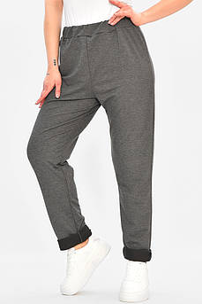Спортивні штани жіночі однотонні сірого кольору р.46 208162M