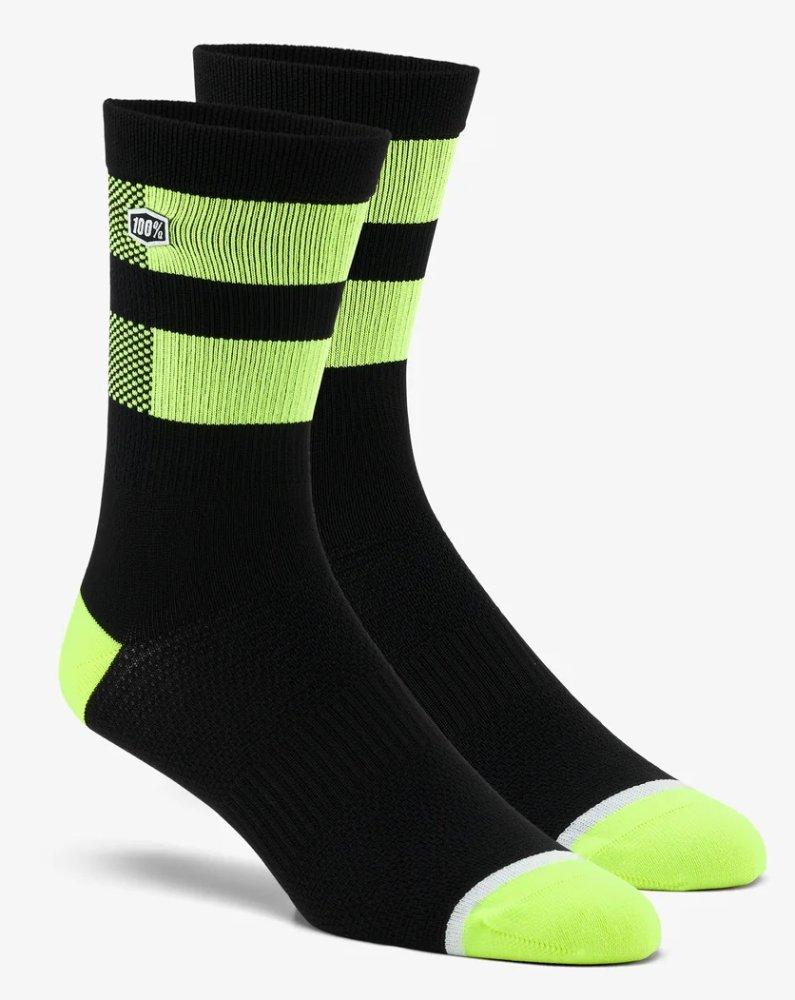 Шкарпетки Ride 100% FLOW Socks Fluo Yellow, S/M