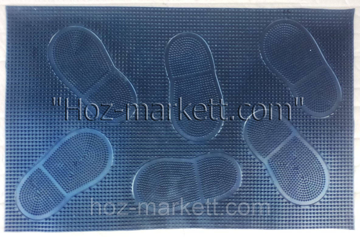 Гумовий килимок 58 см х 36.5 см чорний "сліди", фото 1