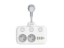 Перехідник мережевий SE2435 2 EU ports/1PD/1 ТМ LDNIO