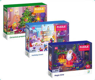 Набір різдвяних пазлів Dodo 4+, по 60 елементів (3 шт)