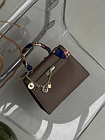 Сумка Hermes Kelly Medium size з хустинкою мокко Є