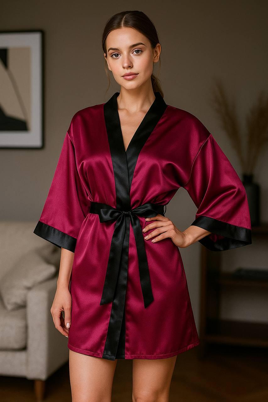 Халат жіночий для дому, атласний халат.